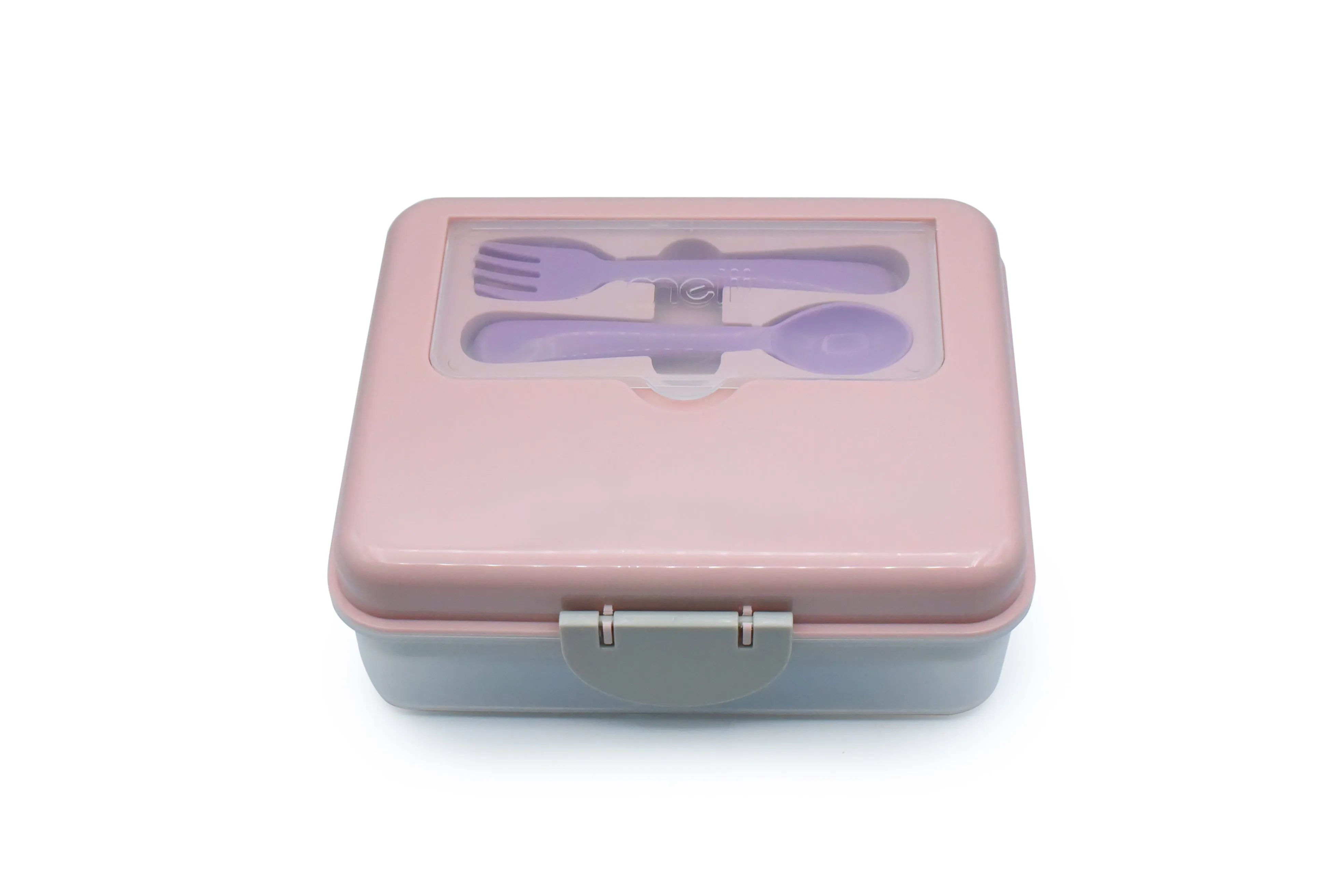 Melii 2 Tier Bento Lunch Box- Pink, Purple, Grey