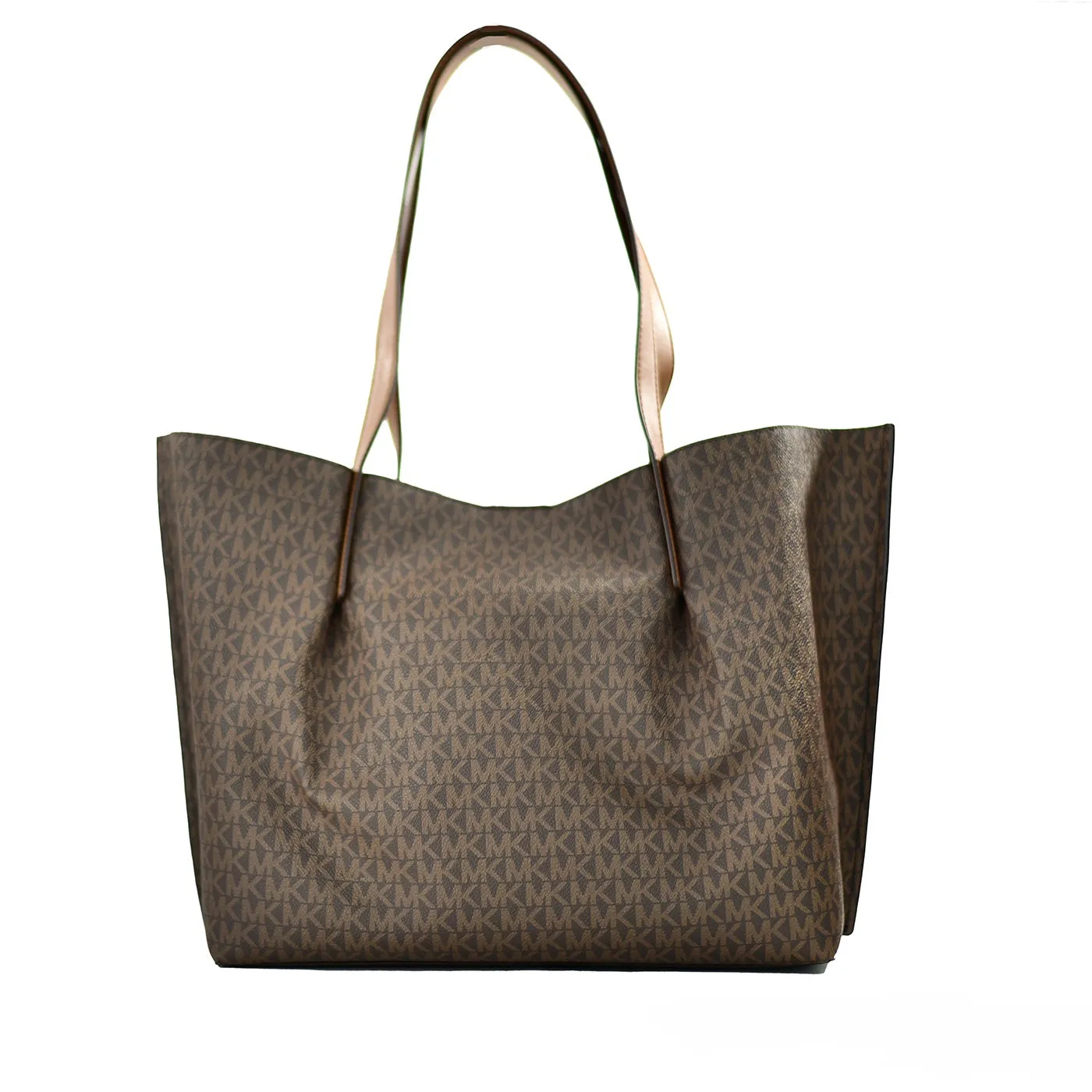 Michael Kors Emilia Large Brown East West Bucket Tote Bag