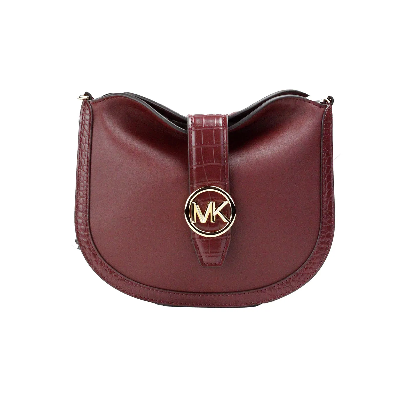 Michael Kors Gabby Small Dark Cherry Foldover Hobo Crossbody Bag