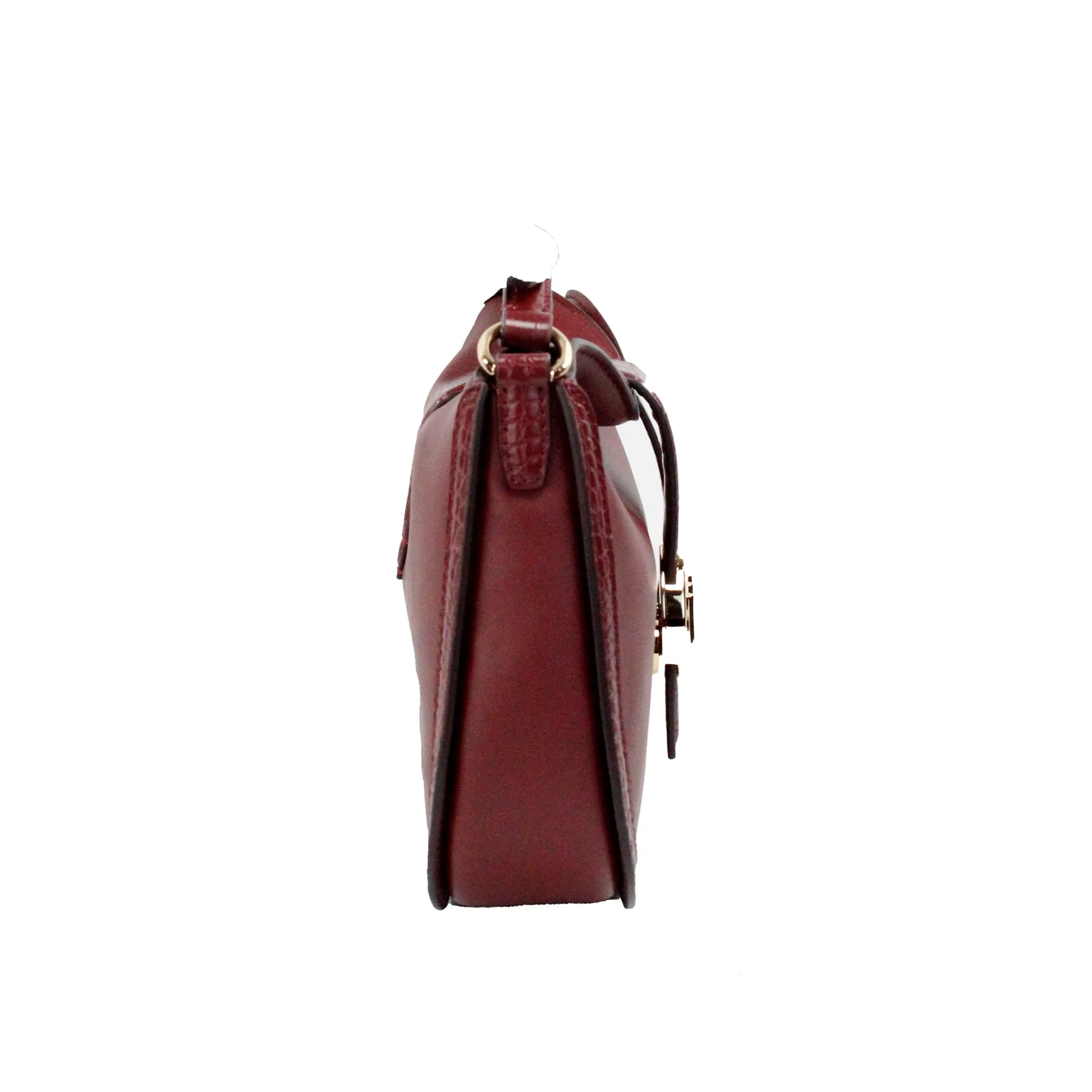 Michael Kors Gabby Small Dark Cherry Foldover Hobo Crossbody Bag