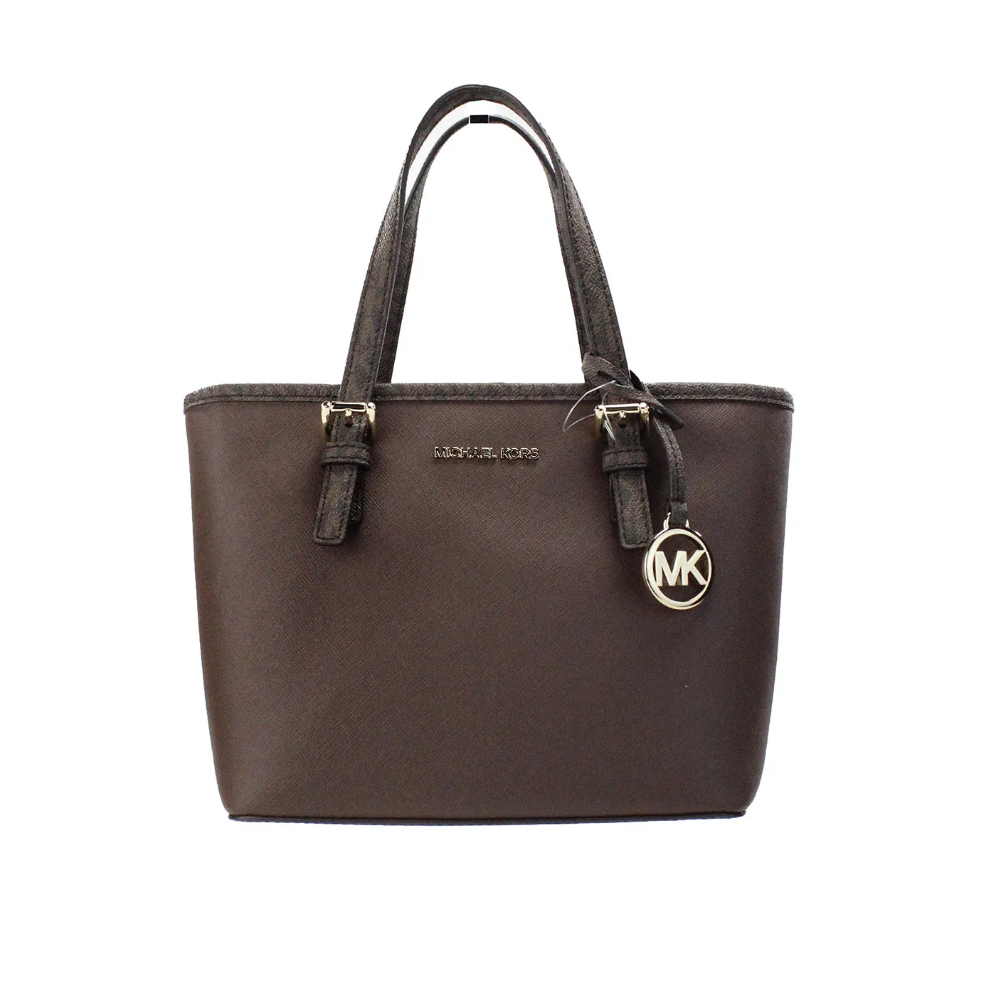 Michael Kors Jet Set XS Carryall Top Zip Tote Bag (Mocha)