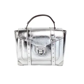 Michael Kors Manhattan Medium Top Handle School Satchel Bag (Silver)