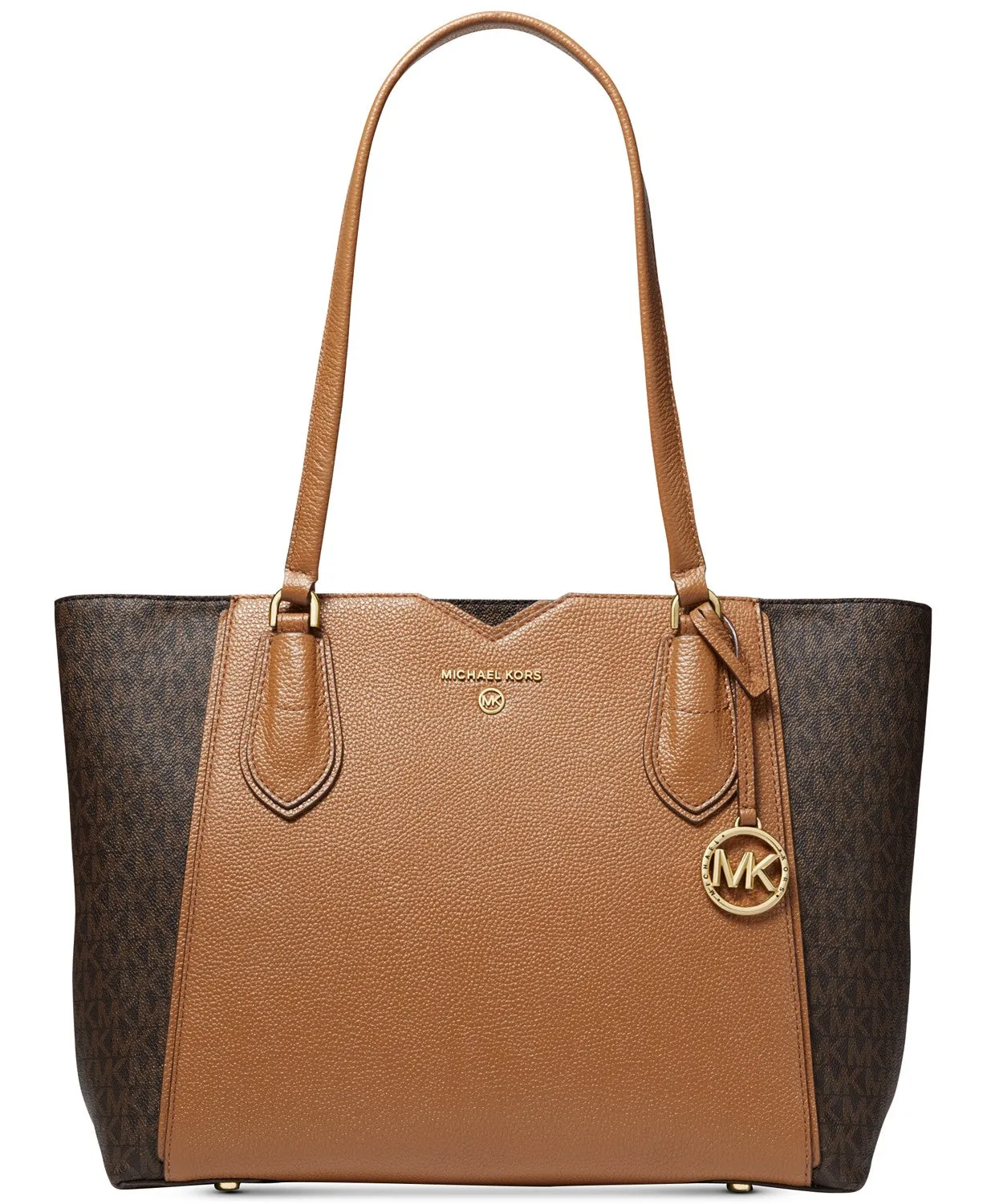 Michael Kors Women's Brown & Acorn Mae Medium Logo Tote