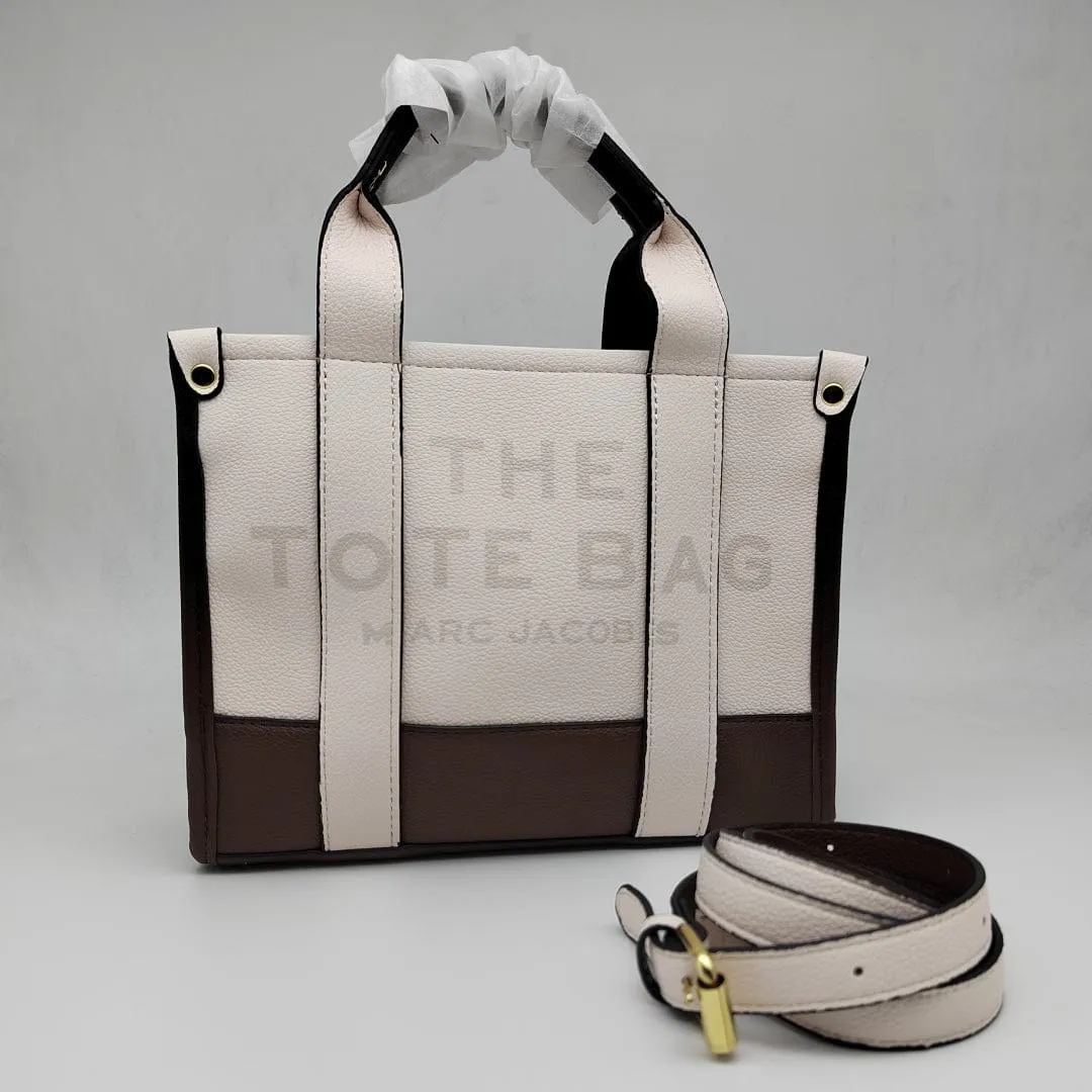 MJ TOTE Bags (LEATHER) - White