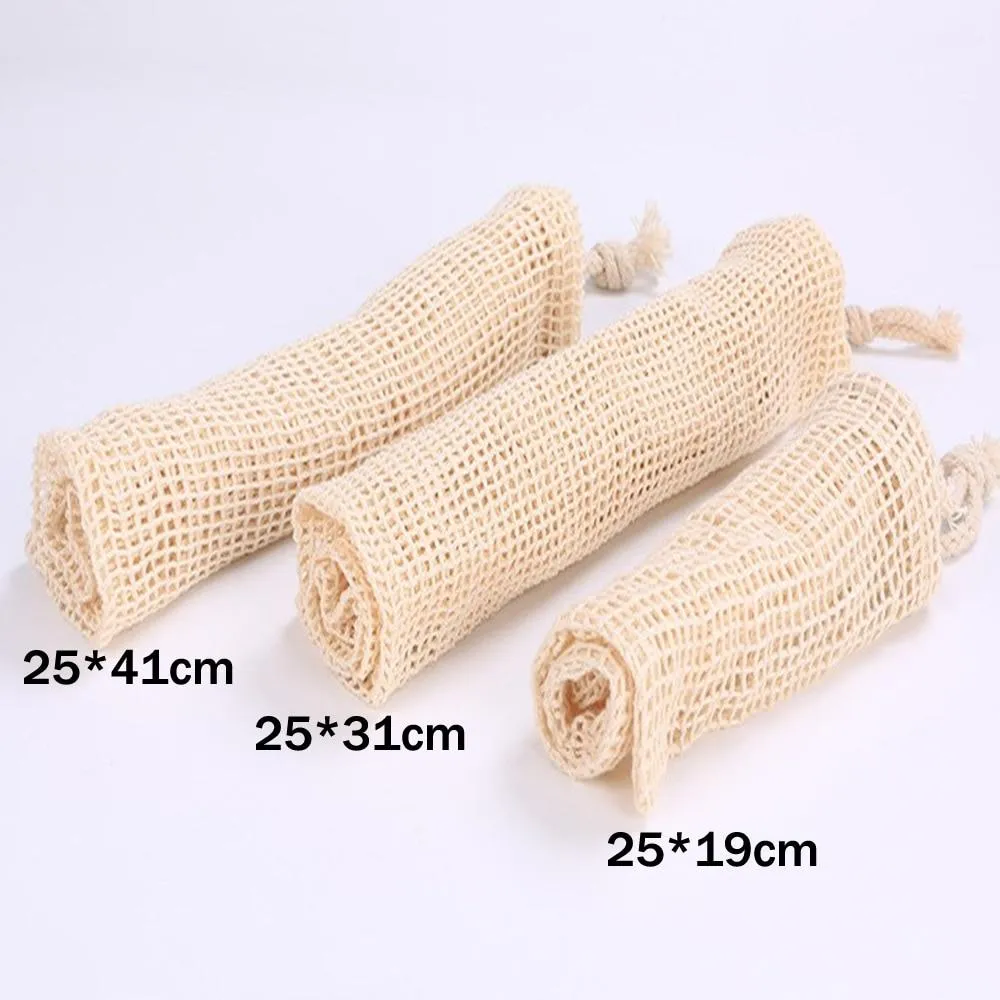 Multipurpose Reusable Cotton Mesh Vegetable Fruit Drawstring Storage Bags