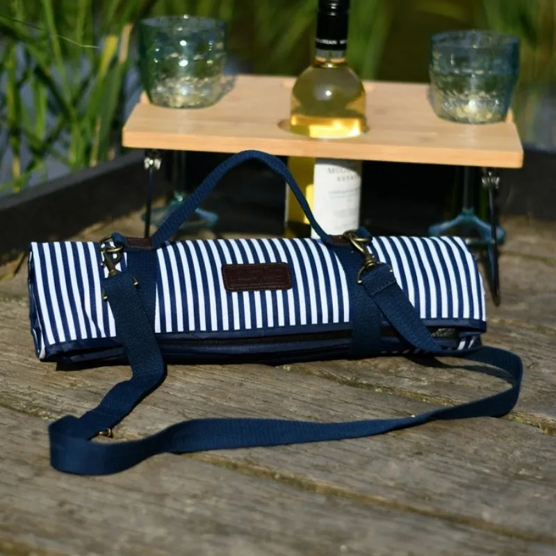 Navigate Three Rivers Picnic Blanket 150 x 135 cm Blue/White Stripe