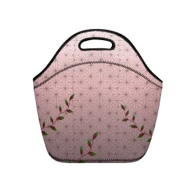 Neoprene lunch bag | Back to School Supplies | Thermal Insulated Lunch Bag | Anime Inspired Pink & Black Pattern