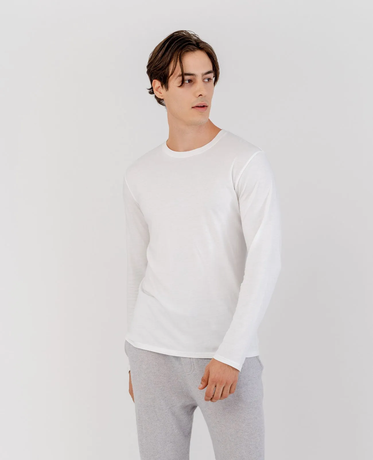 Organic Pima Cotton Long Sleeve Crew Neck Tee