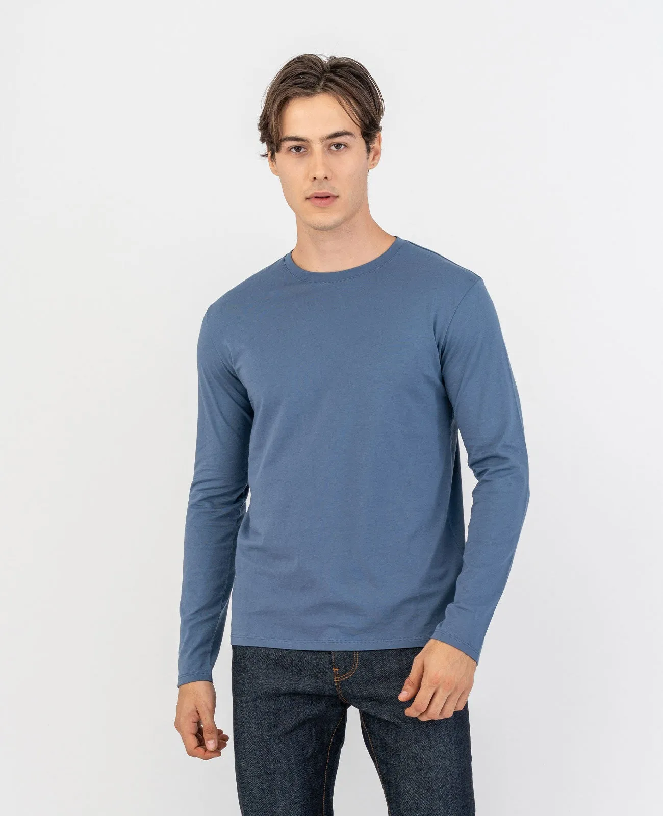 Organic Pima Cotton Long Sleeve Crew Neck Tee