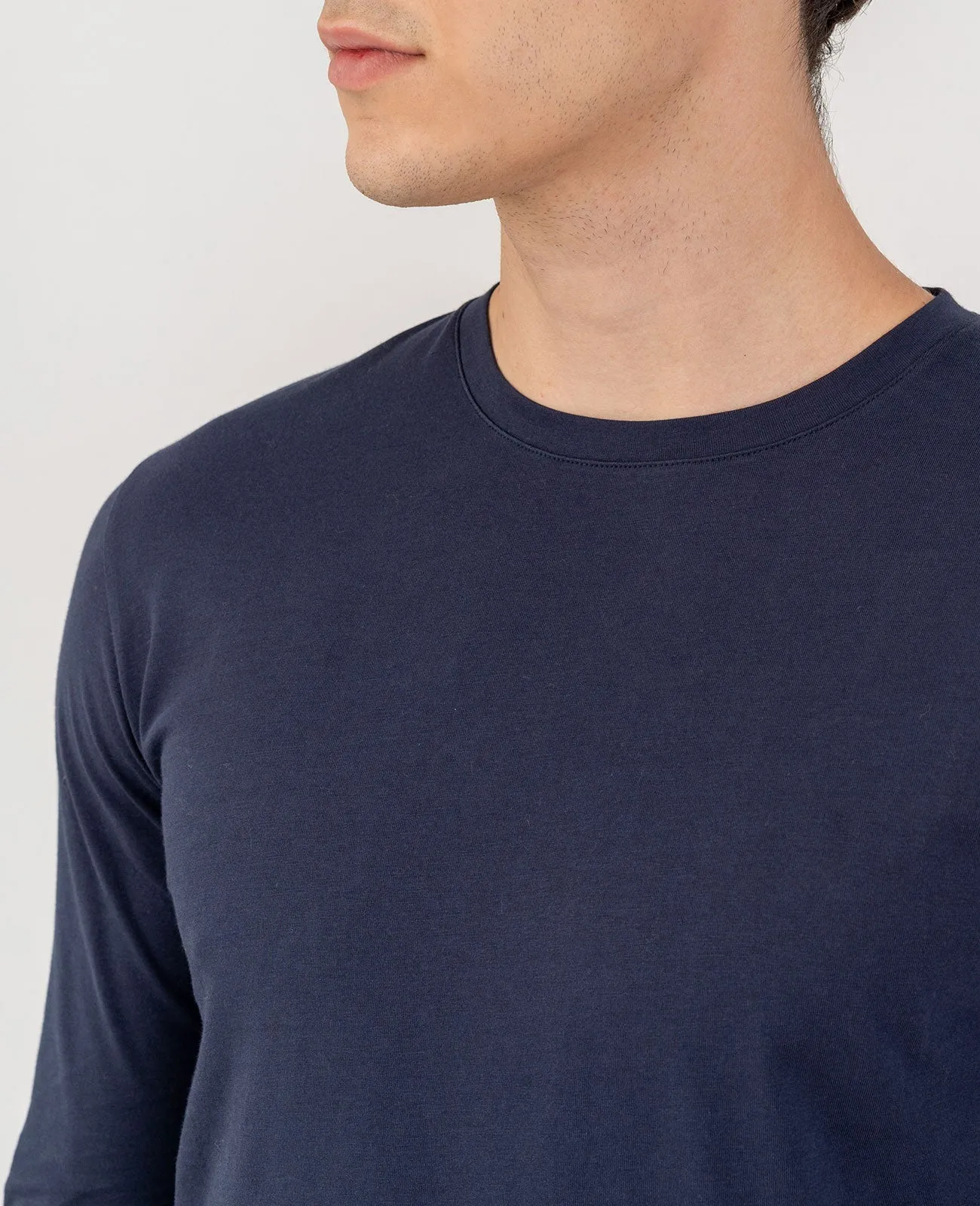 Organic Pima Cotton Long Sleeve Crew Neck Tee