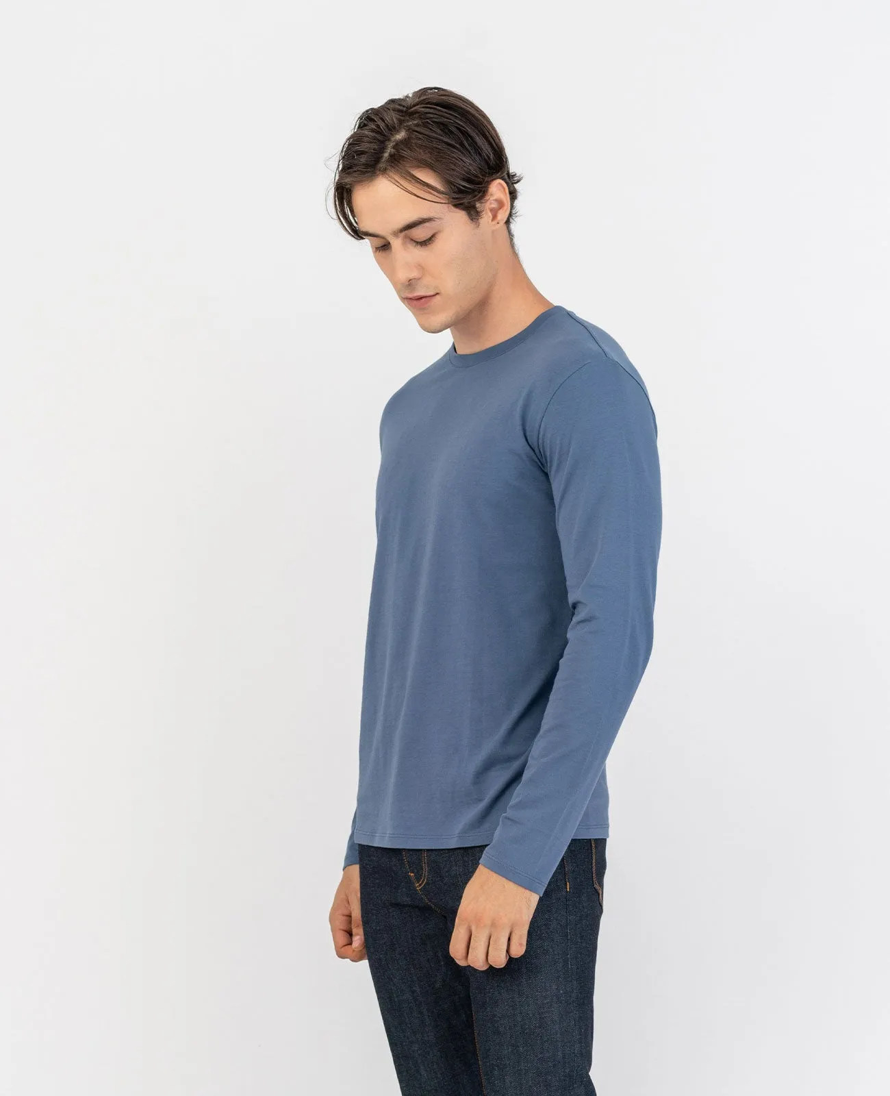 Organic Pima Cotton Long Sleeve Crew Neck Tee