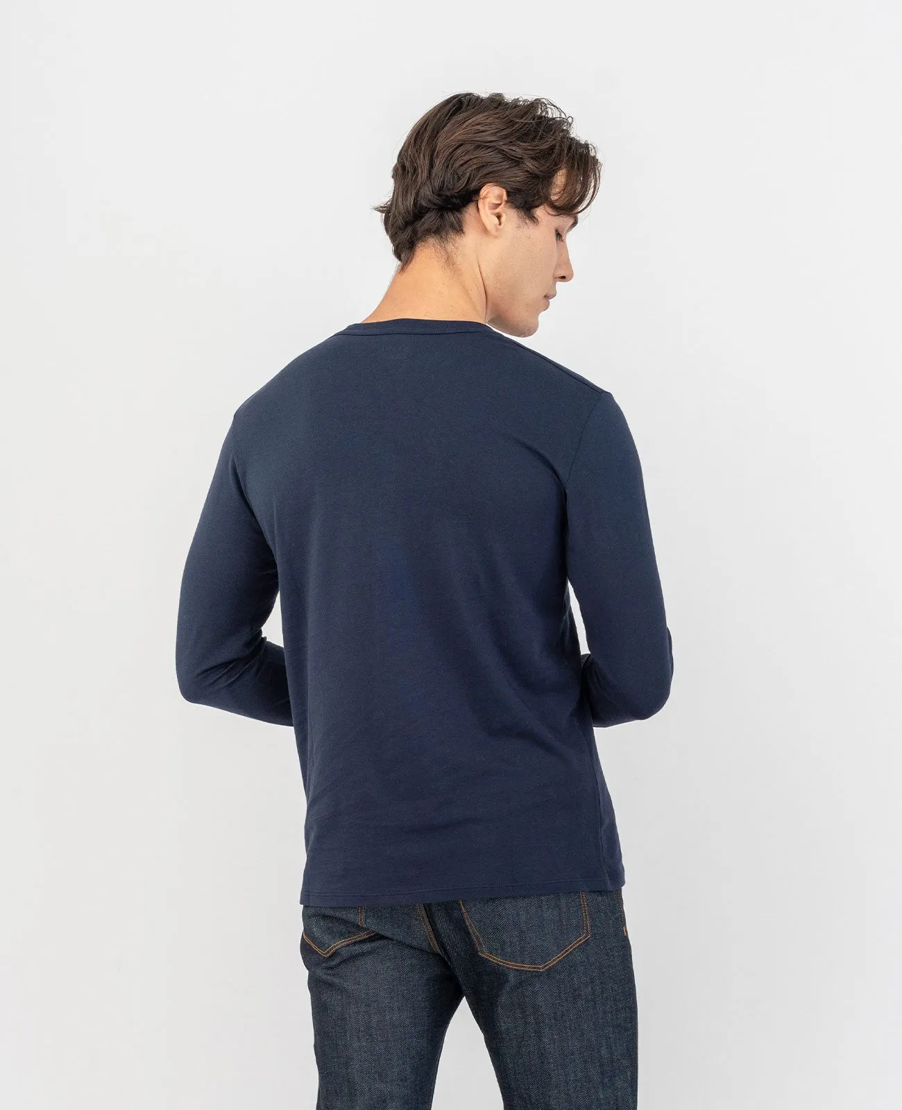 Organic Pima Cotton Long Sleeve Crew Neck Tee