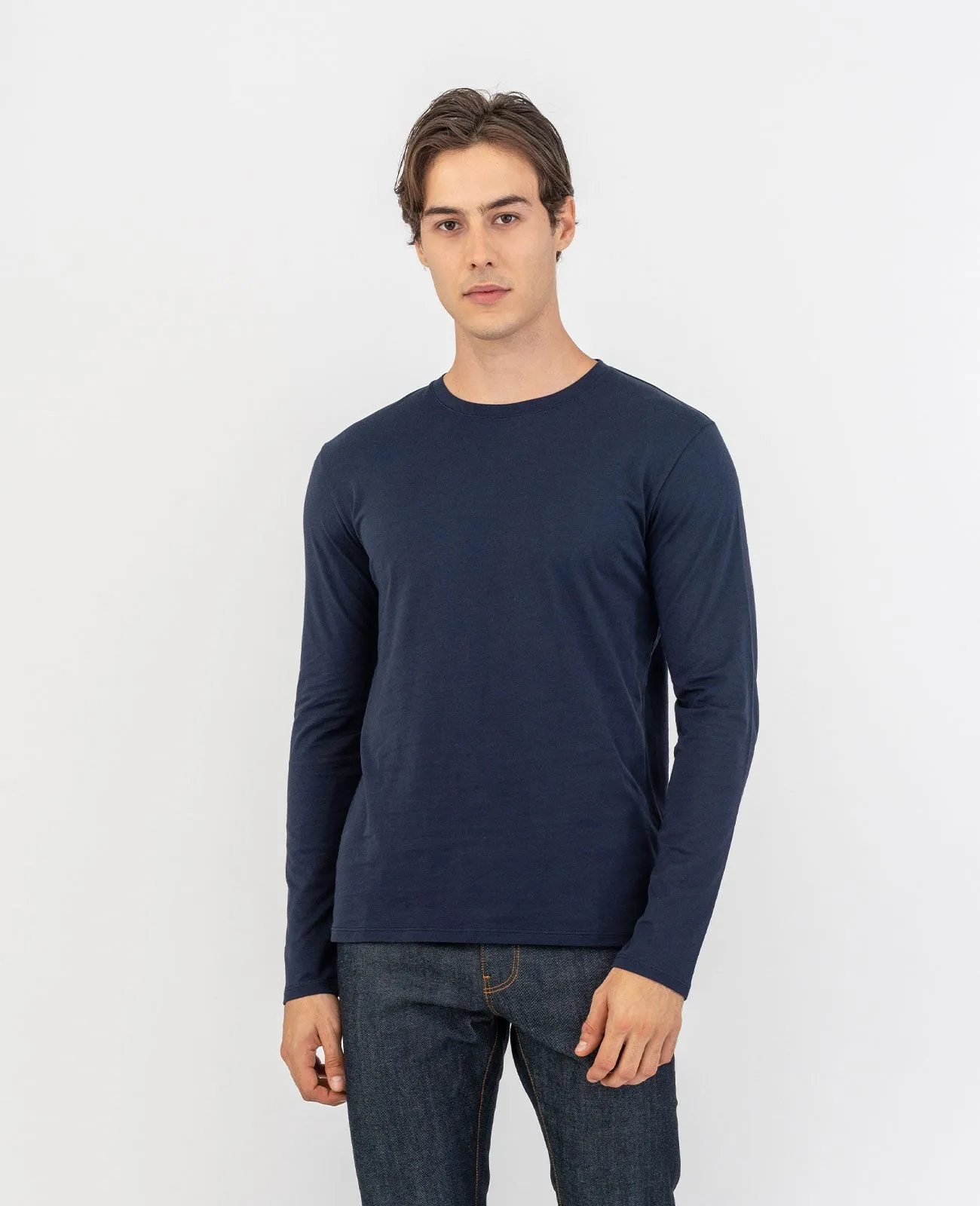 Organic Pima Cotton Long Sleeve Crew Neck Tee