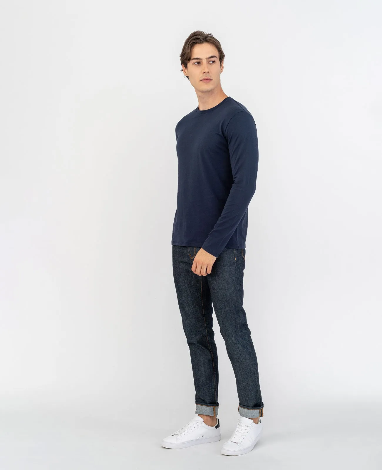 Organic Pima Cotton Long Sleeve Crew Neck Tee