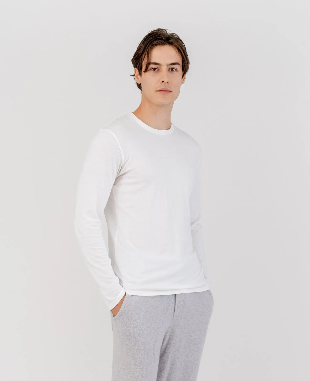 Organic Pima Cotton Long Sleeve Crew Neck Tee