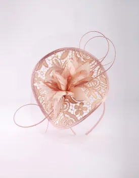 Pink Quill & Lace Fascinator