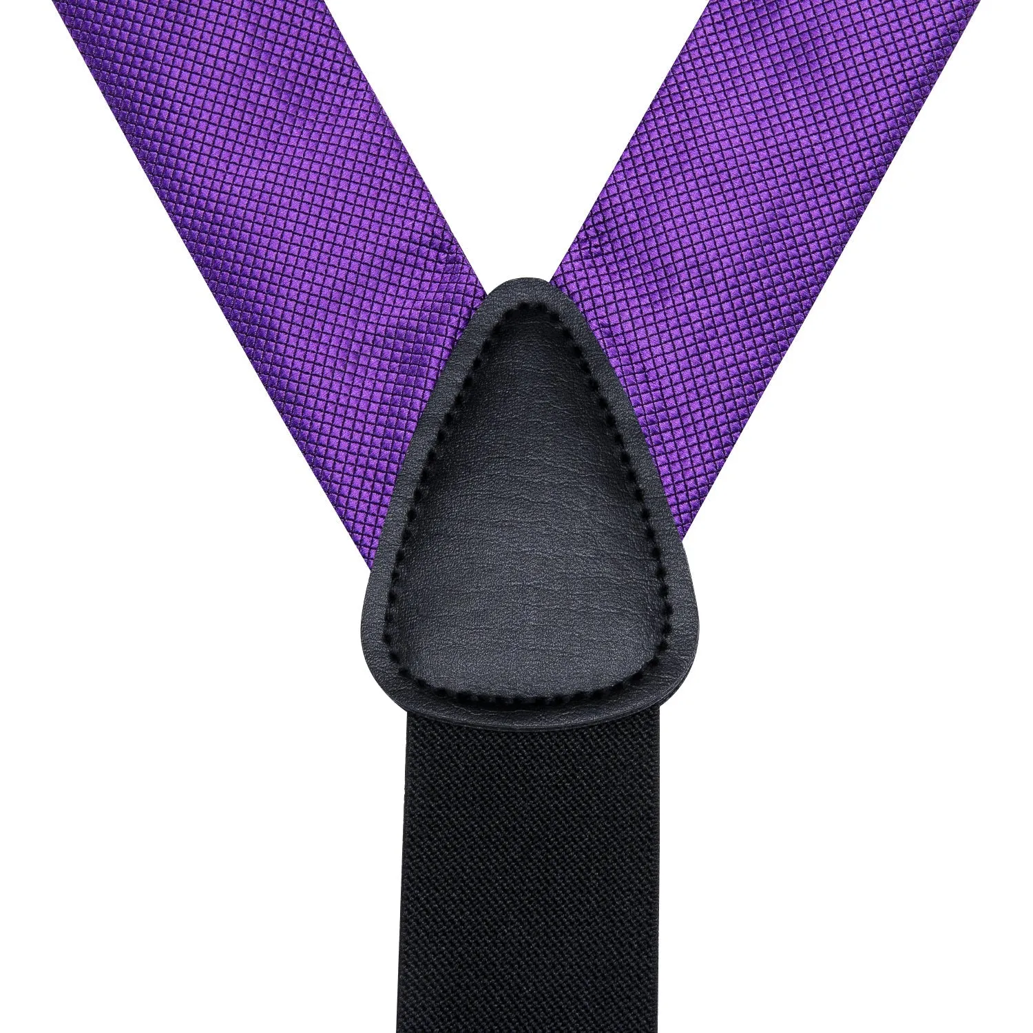 Purple Y Back Brace Clip-on Men's Suspender with Bow Tie Set