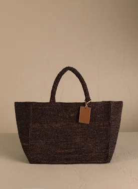 Raffia Sunset Bag Large Chocolate