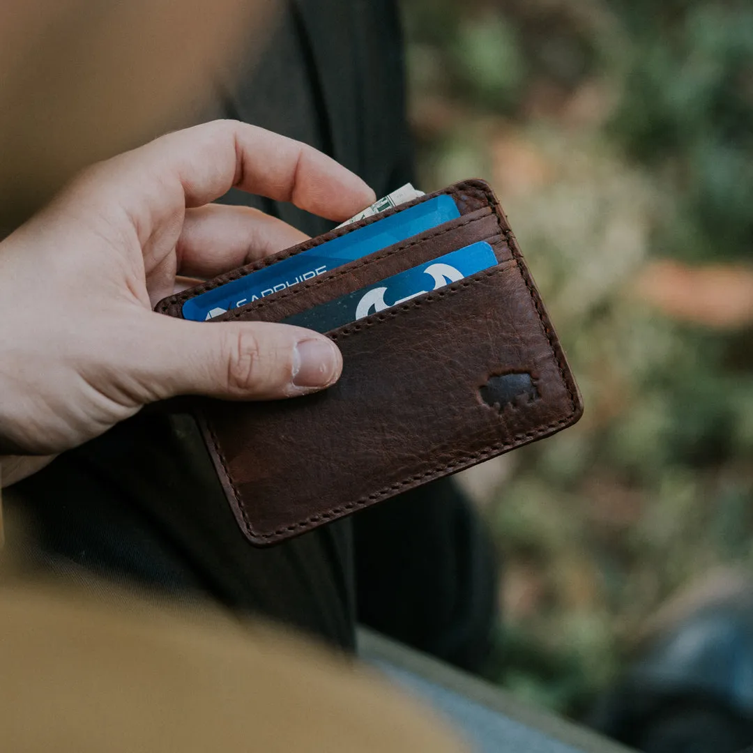 Ryder Reserve Bison Leather Slim ID Wallet | Brown