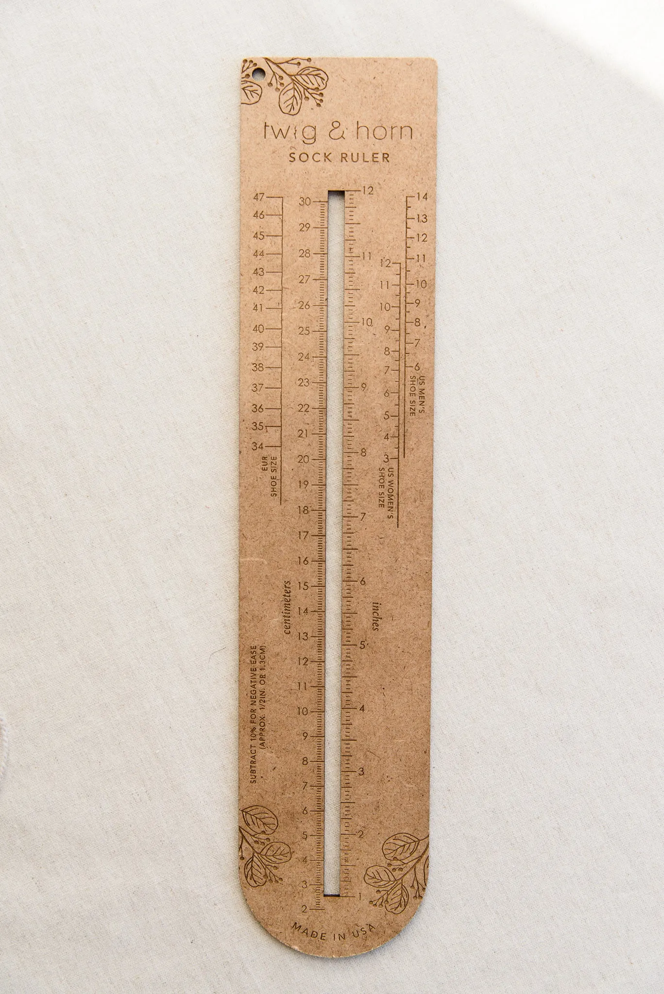 sock sizing ruler