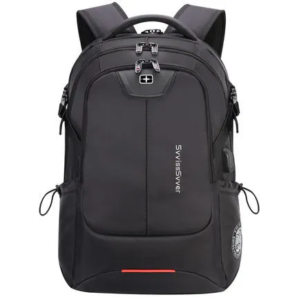 Swiss Design Large Capacity Travel 15" Laptop Backpack with USB Charging and Lock