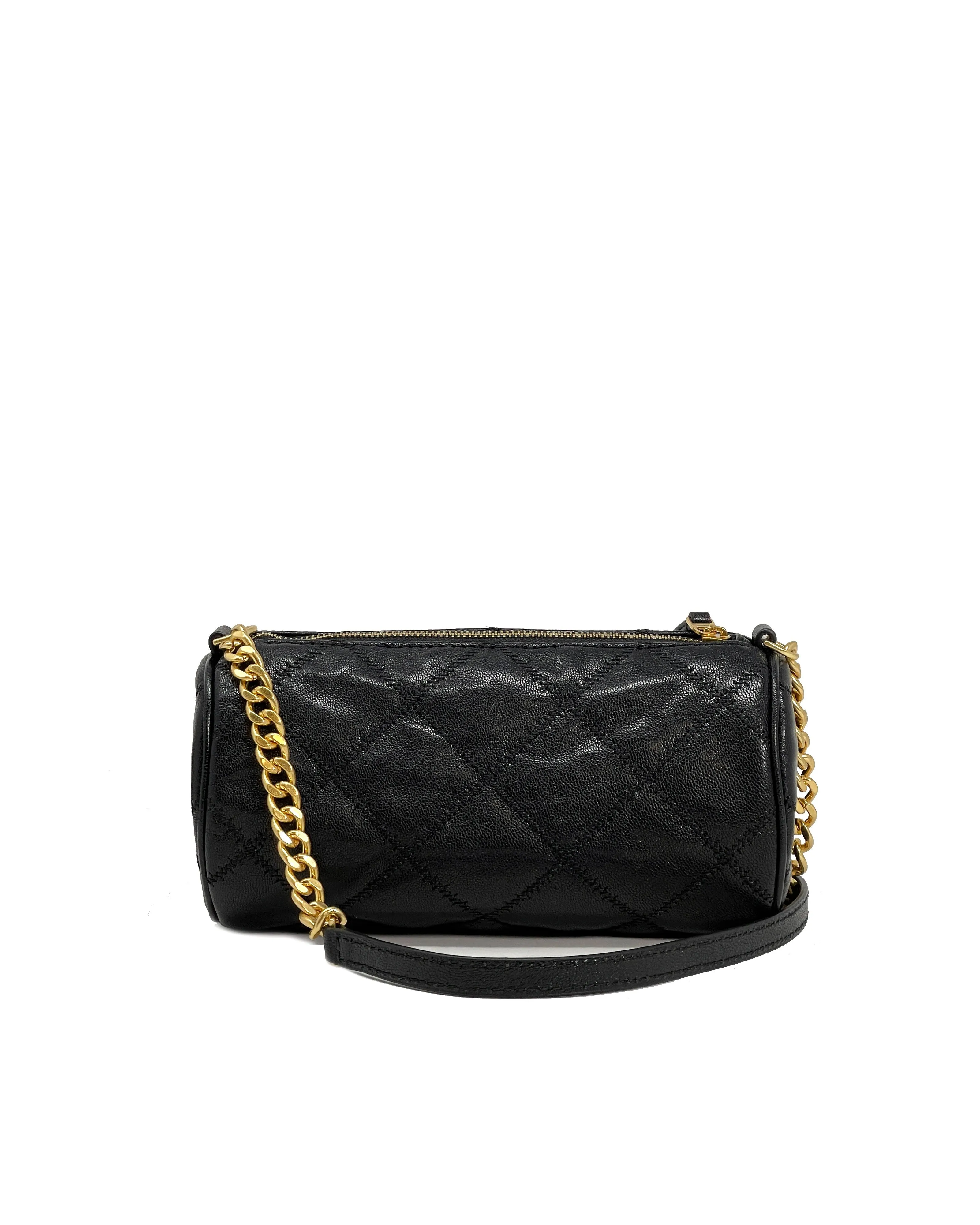 Tory Burch Black Willa Barrel Crossbody Bag