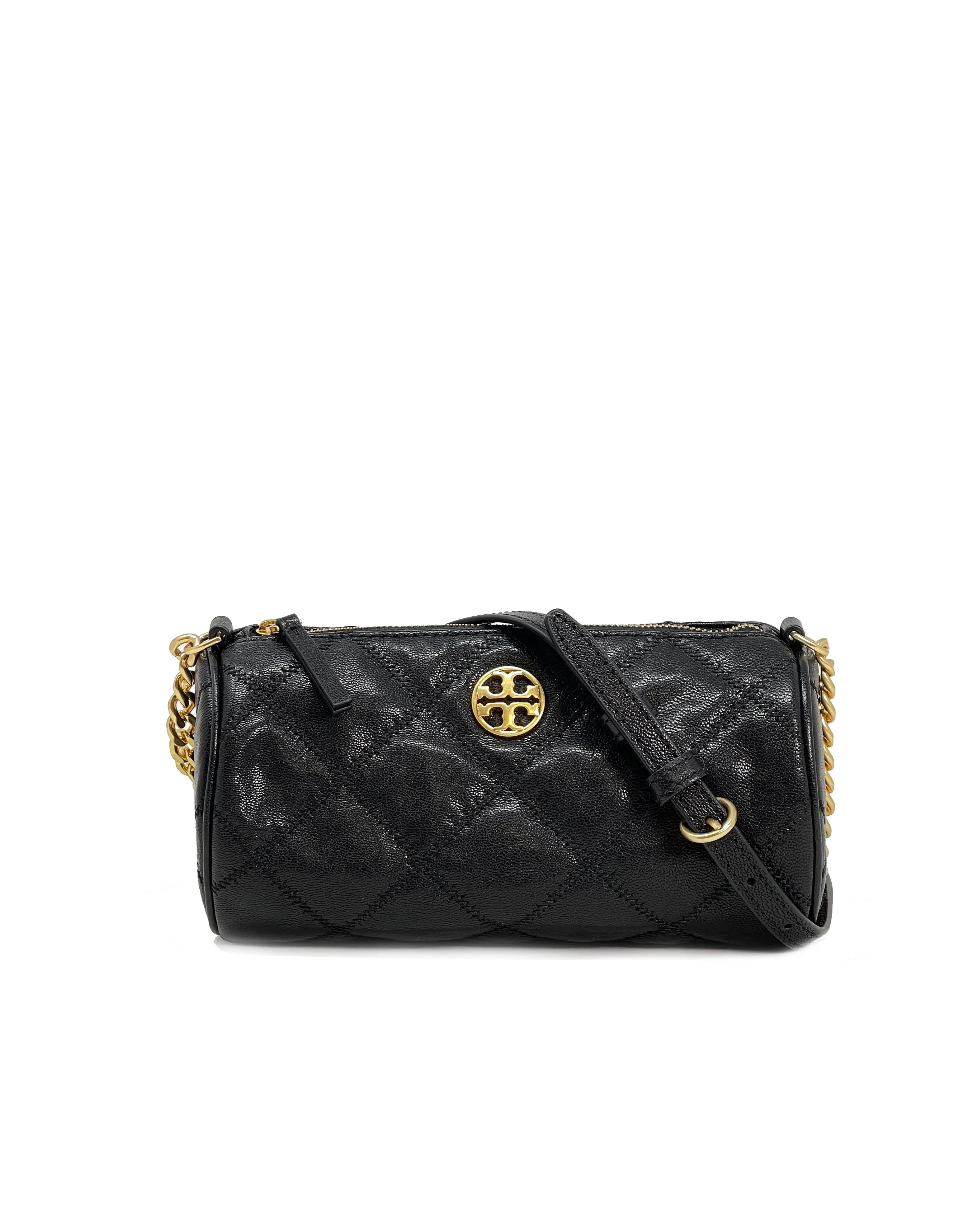 Tory Burch Black Willa Barrel Crossbody Bag