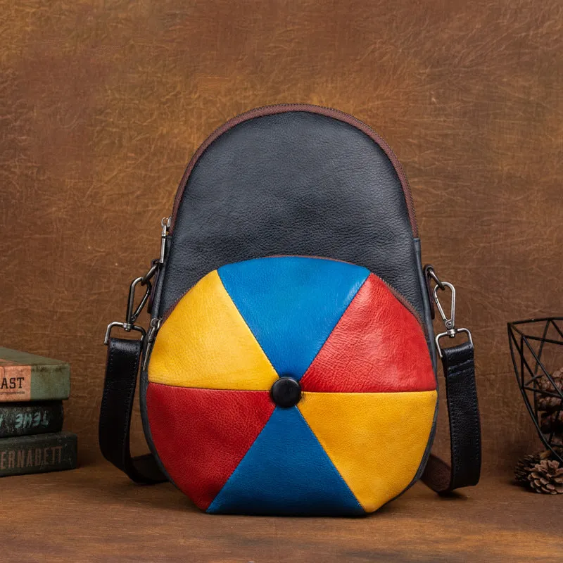 Vintage Hat Shape Leather Backpack for Women C316