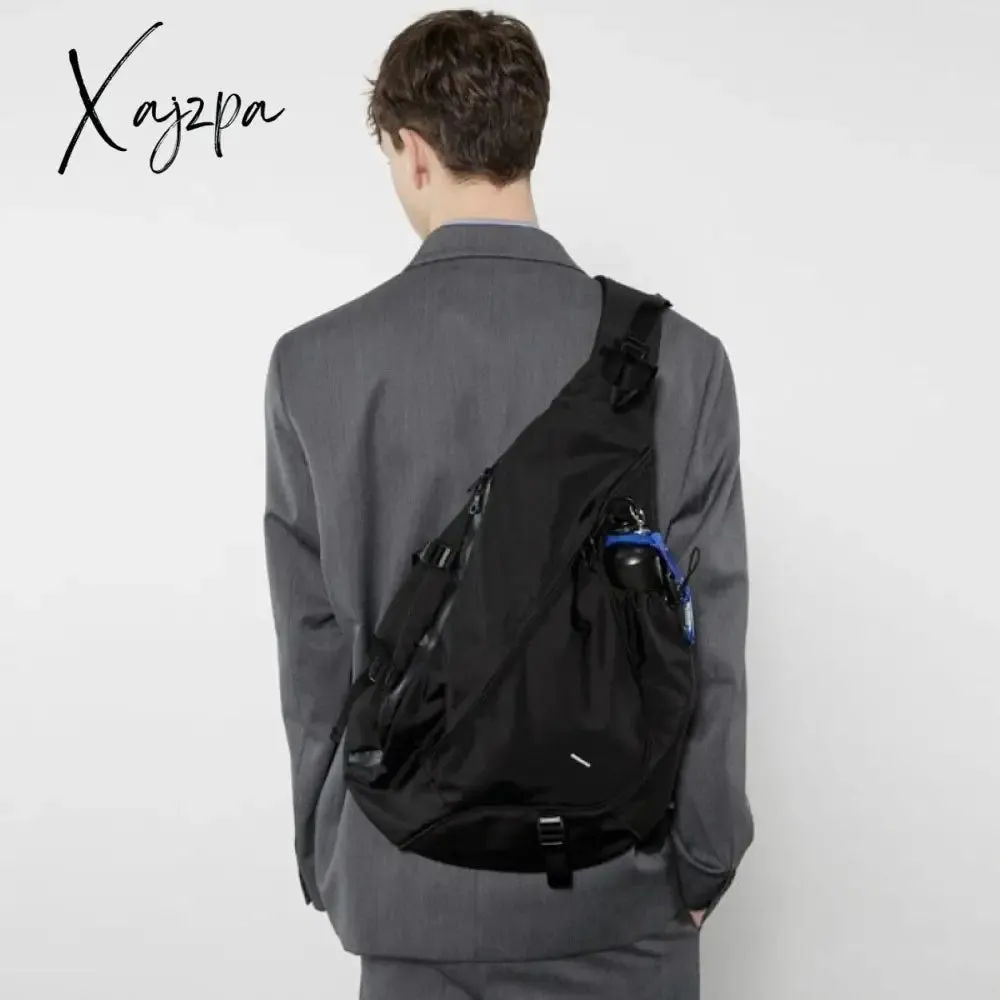 Xajzpa - 2023 Techwear Harajuku Design Nylon Large Capacity Handbag Street Shoulder Messenger Satchel Men Sling Bag For Women Goth Gothic